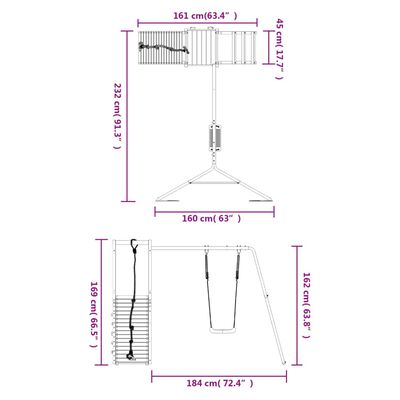 vidaXL Комбинирано детско съоръжение за игра, импрегниран бор