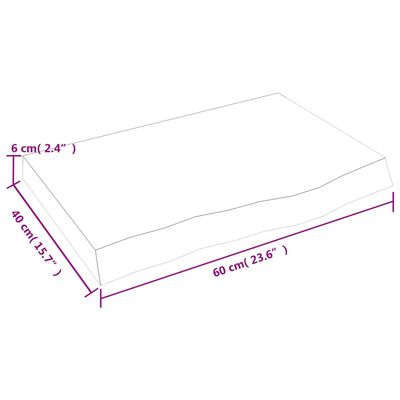 vidaXL Плот за баня тъмнокафяв 60x40x(2-6) см обработено масивно дърво