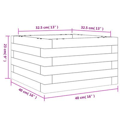 vidaXL Градинска кашпа 40x40x23 см масивна борова дървесина