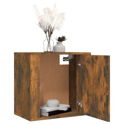 vidaXL Нощни шкафчета за стенен монтаж, 2 бр, опушен дъб, 50x30x47 см