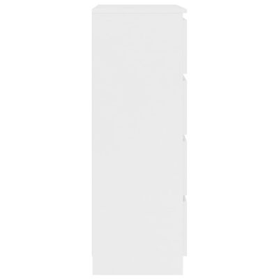 vidaXL Сайдборд, бял, 60x35x98,5 см, инженерно дърво