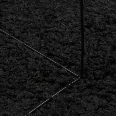 vidaXL Шаги килим с дълъг косъм "PAMPLONA" модерен черен 140x200 см