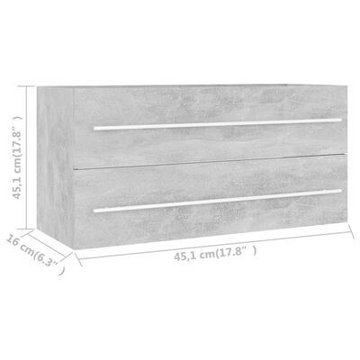 vidaXL Комплект мебели за баня от 2 части бетонно сив инженерно дърво