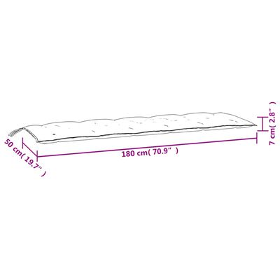 vidaXL Възглавница за пейка нейви синьо 180x50x7 см Оксфорд плат