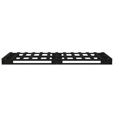 vidaXL Легло от палети, черно, 75x190 см, бор масив, Small Single