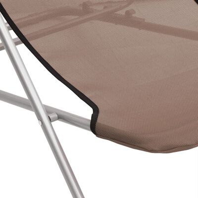 vidaXL Сгъваеми плажни столове 2 бр кафяви текстилен и стомана