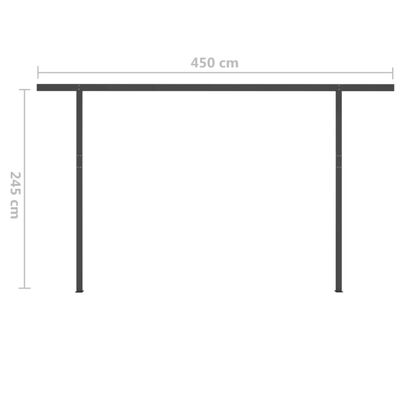 vidaXL Автоматична тента с LED и сензор за вятър 4x3 м жълто и бяло