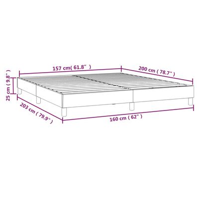 vidaXL Рамка за легло синя 160x200 см плат