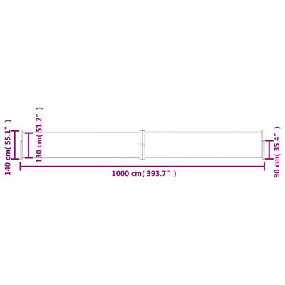 vidaXL Прибираща се странична тента, синя, 140x1000 см