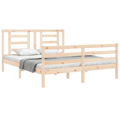 vidaXL Рамка за легло с табла 5FT King Size масивно дърво