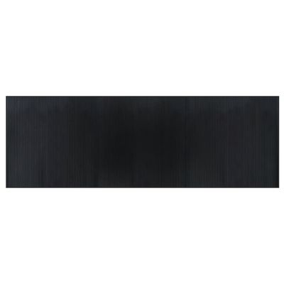 vidaXL Килим, правоъгълен, черен, 100x300 см, бамбук