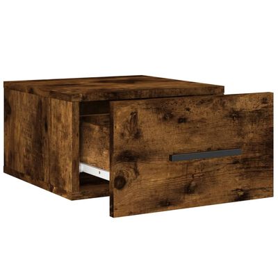 vidaXL Нощни шкафчета за стенен монтаж, 2 бр, опушен дъб, 35x35x20 см