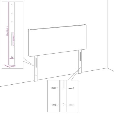 vidaXL LED горна табла за легло, светлосива, 180x5x78/88 см кадифе