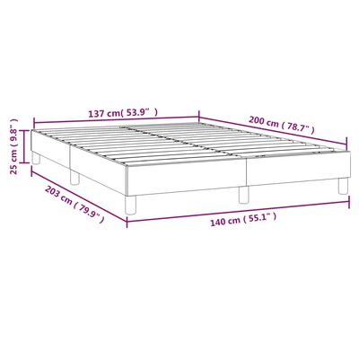 vidaXL Рамка за легло кремава 140x200 см плат