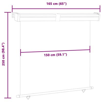 vidaXL Вертикална тента за балкон, 165x250 см, сива