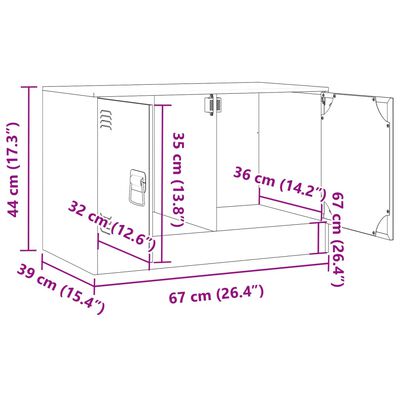 vidaXL ТВ шкаф, антрацит, 67x39x44 см, стомана