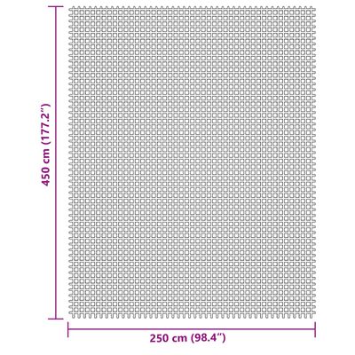 vidaXL Постелка за къмпинг, кремава, 4,5x2,5 м