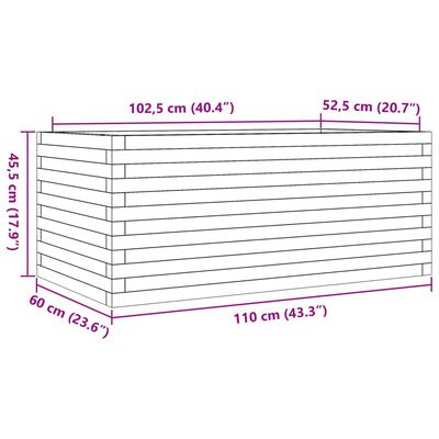 vidaXL Градинска кашпа 110x60x45,5 см импрегниран бор