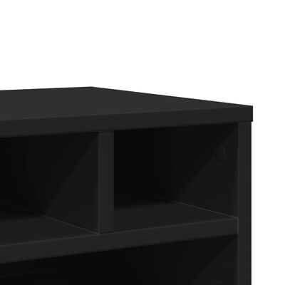 vidaXL Стойка за принтер, черна, 40x32x22,5 см, инженерно дърво
