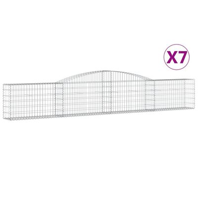 vidaXL Габионни кошници арка 7 бр 400x30x60/80 см поцинковано желязо