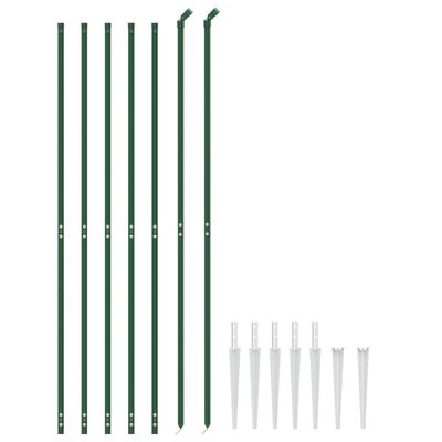 vidaXL Плетена оградна мрежа с шипове, зелена, 1,4x10 м