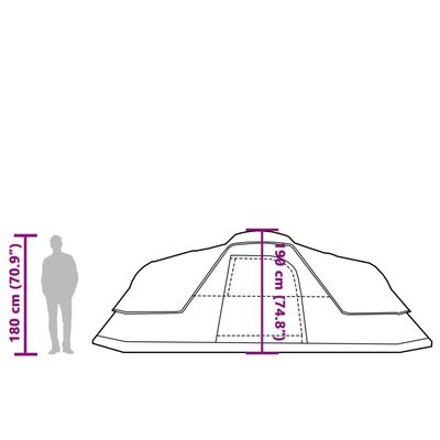 vidaXL Семейна куполна палатка, 11-местна, синя, водоустойчива