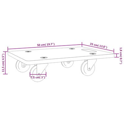 vidaXL Транспортни колички 2 бр правоъгълни 50x35x11,5 см