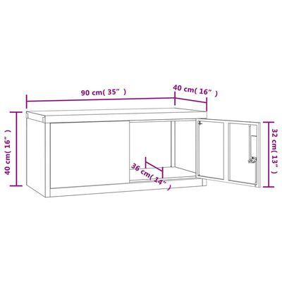 vidaXL Шкаф за папки черен 90x40x145 см стомана