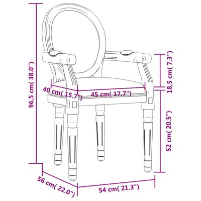 vidaXL Трапезен стол 54x56x96,5 см лен