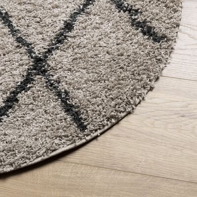 vidaXL Шаги килим с дълъг косъм "PAMPLONA" модерен антрацит Ø 240 см