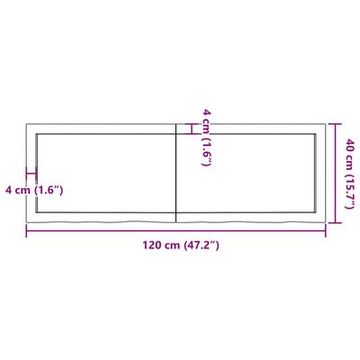 vidaXL Стенен рафт светлокафяв 120x40x(2-4) см обработен масивен дъб