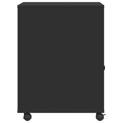 vidaXL Стойка за принтер с колелца, черна, 60x50x67 см