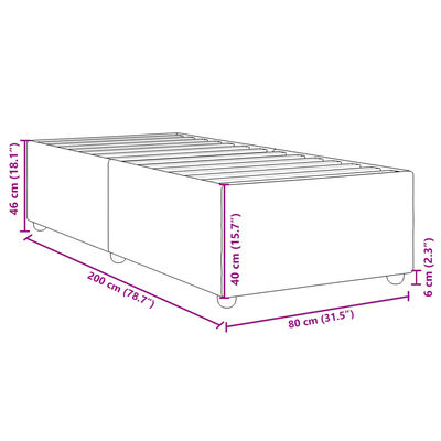 vidaXL Pамка за легло черна 80x200 см плат