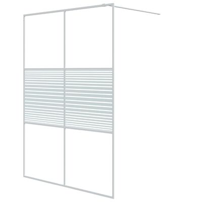 vidaXL Параван за баня, бял, 140x195 см, прозрачно ESG стъкло