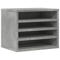 vidaXL Органайзер за бюро, бетонно сив, 36x26x29,5 см, инженерно дърво