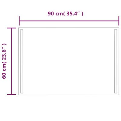 vidaXL LED огледало за баня, 60x90 см