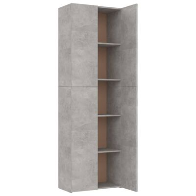 vidaXL Офис шкаф, бетонно сив, 60x32x190 см, инженерно дърво