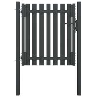 vidaXL Градинска порта за ограда, стомана, 1x1,25 м, антрацит