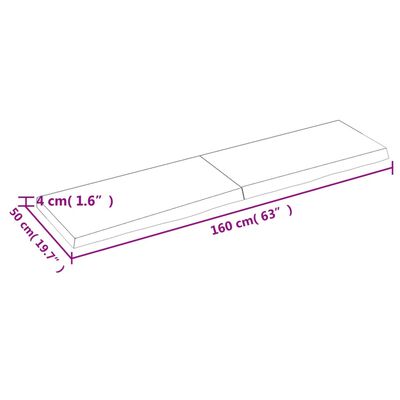 vidaXL Стенен рафт тъмнокафяв 160x50x(2-4) см обработен масивен дъб