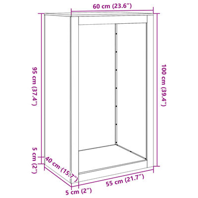 vidaXL Стойка за дърва за огрев, 60x40x100 см, поцинкована стомана