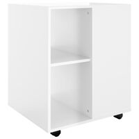 vidaXL Подвижен шкаф, бял гланц, 60x53x72 см, инженерно дърво