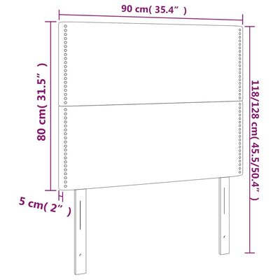 vidaXL Горни табли за легло, 2 бр, сини, 90x5x78/88 см, плат