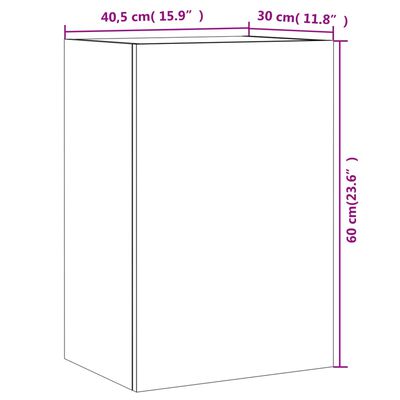 vidaXL Стенни ТВ шкафове 2 бр кафяв дъб 40,5x30x60 см инженерно дърво