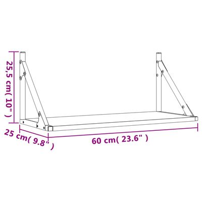 vidaXL Стенни рафтове 2 бр сонома дъб 60x25x25,5 см инженерно дърво