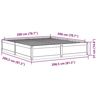 vidaXL Рамка за легло без матрак 200x200 см масивна чамова дървесина