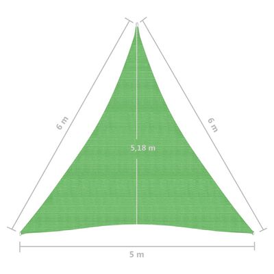 vidaXL Платно-сенник, 160 г/м², светлозелено, 5x6x6 м, HDPE