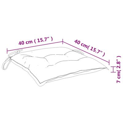 vidaXL Възглавници за столове, 6 бр, тюркоаз, 40x40x7 см, плат