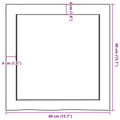 vidaXL Плот за баня 40x40x(2-6) см необработено масивно дърво