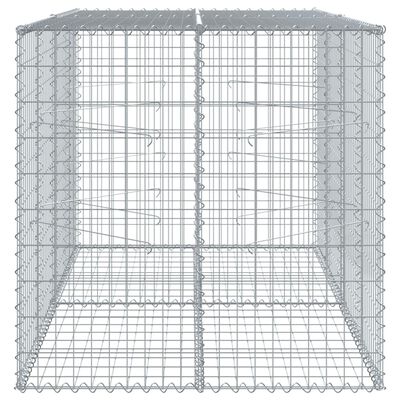 vidaXL Габионна кошница с покритие, 200x100x100 см, поцинковано желязо