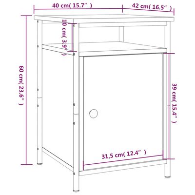 vidaXL Нощно шкафче, дъб сонома, инженерно дърво 40x42x60 см